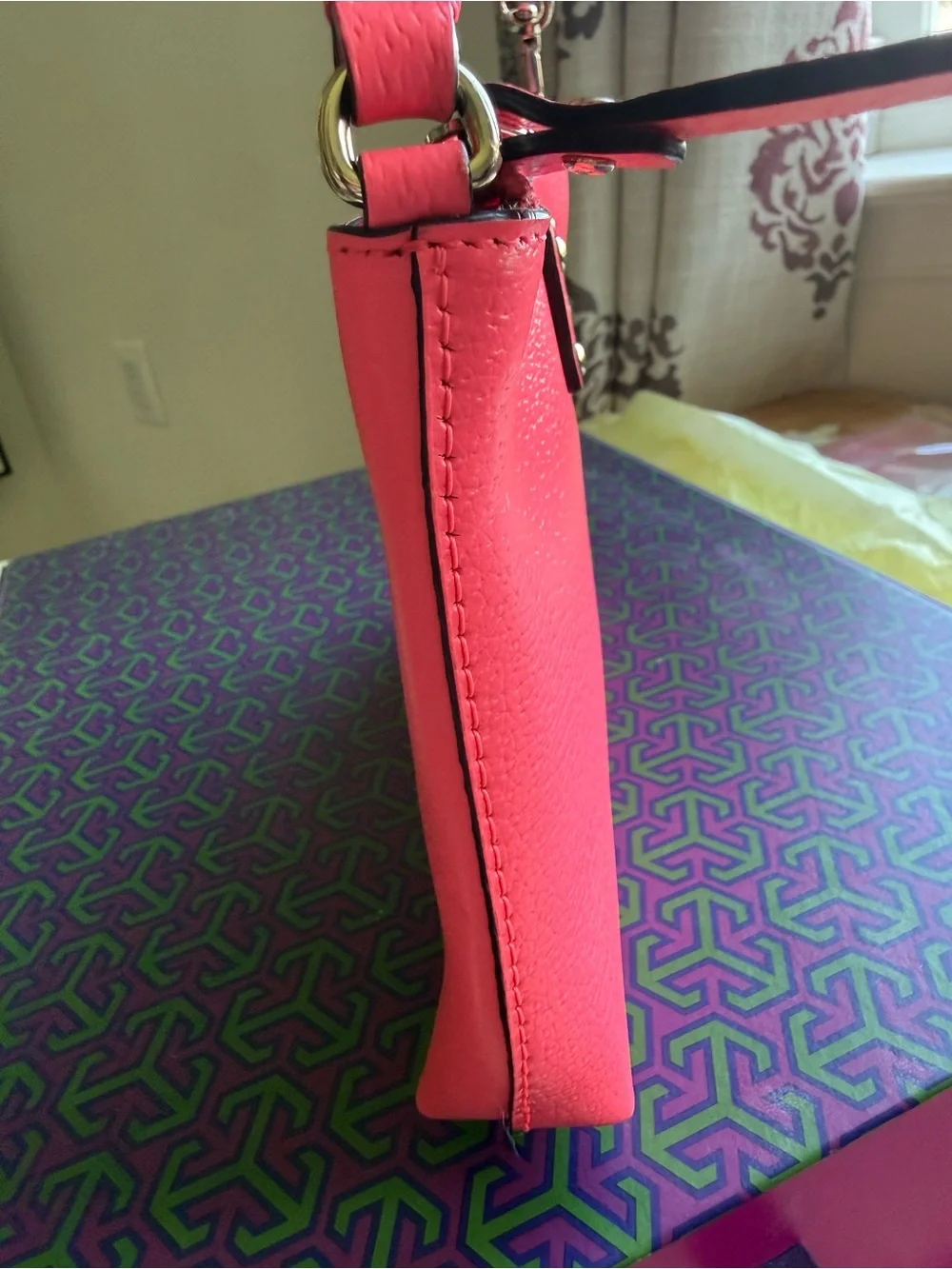 kate spade flamingo Pink Mini Wristlet  Bag